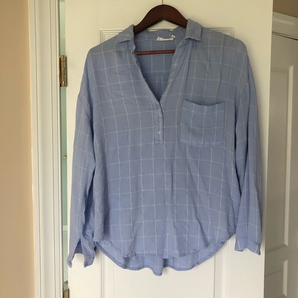 Lush Tops - Lush slouchy Henley pocket top